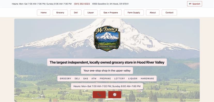 McIsaacs grocery store website example