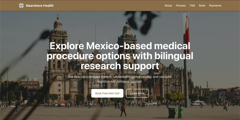 Nearshore Health consultancy website example